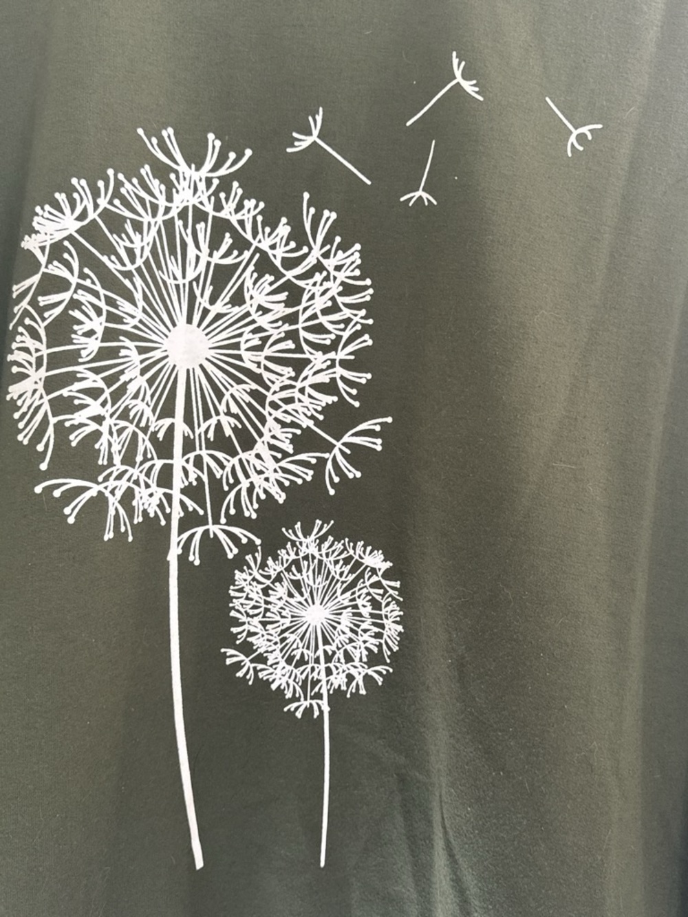 Women's Olive Green Dandelion Graphic Sweatshirt - Picture 2 of 4